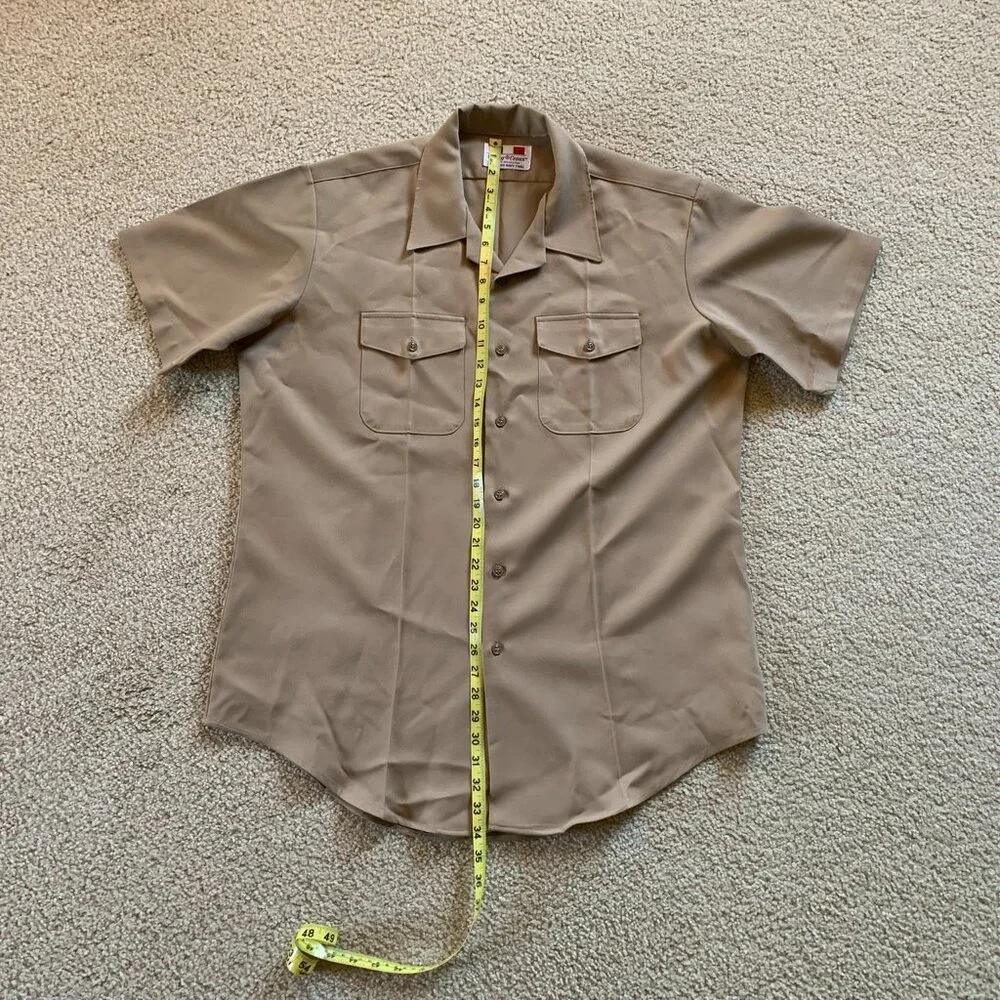 Khaki Uniform XL Shirt. Y2K US Navy Uniform. Brand: Flying Cross. - Picture 8 of 9
